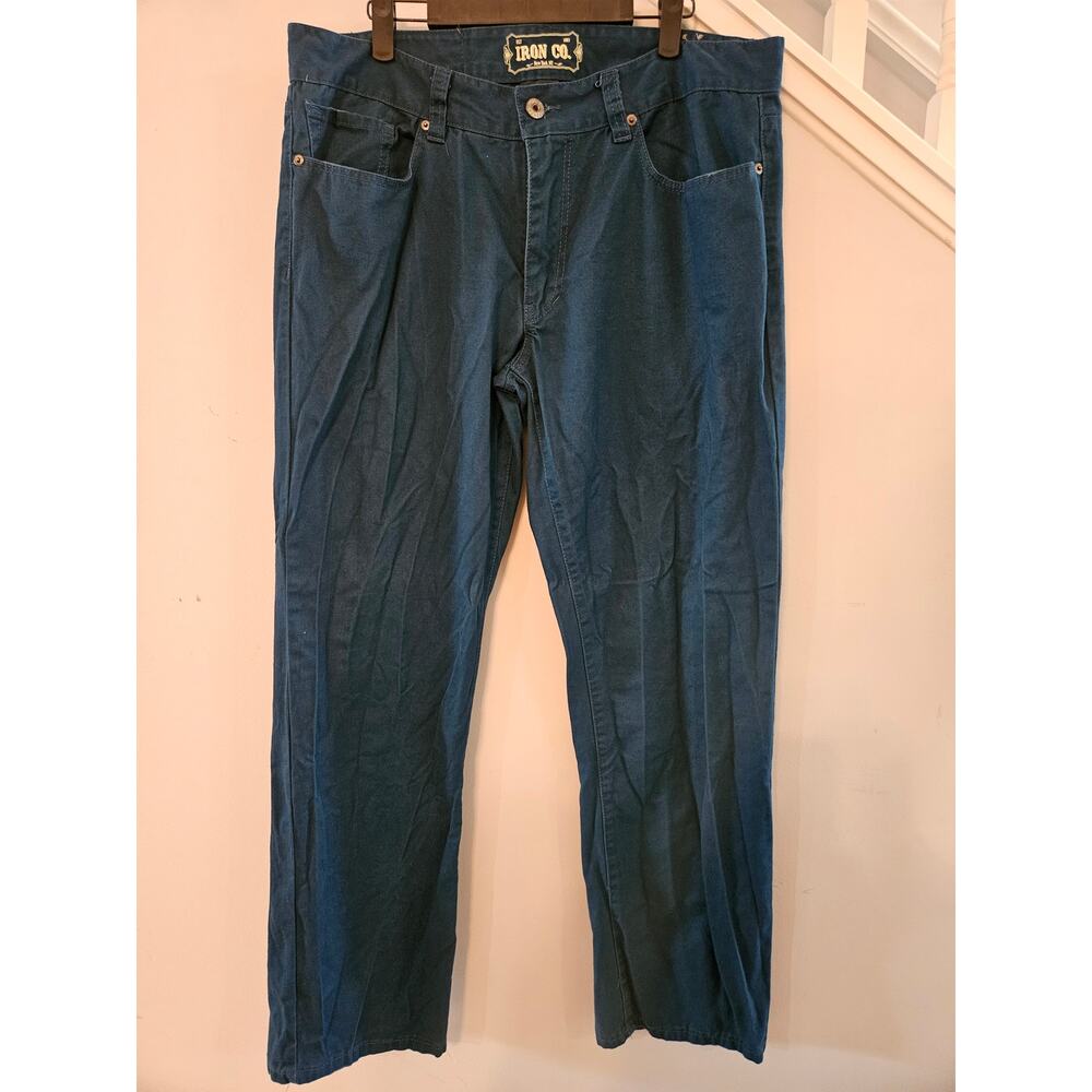 Super Nice Teal Colored Iron Co. Jeans 36x32 100% Cotton Men